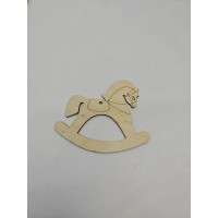 Фигурка из фанеры плоская (подвес) "Лошадка-качалка с узором"